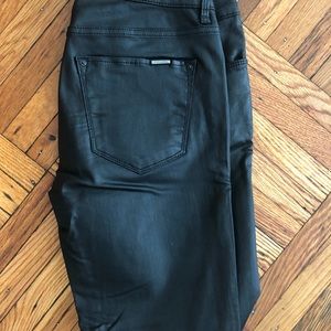 Waxed snug, skinny jean